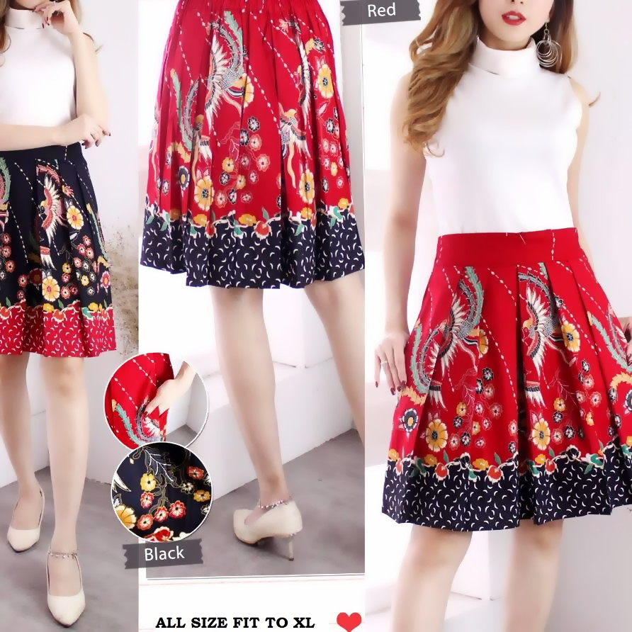 Pendek Batik Katun Rok Pendek Batik Katun Wanita Rok Mini