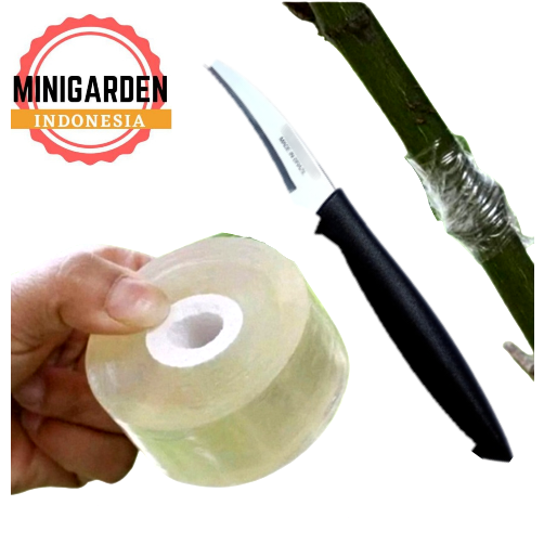 PAKET GRAFTING TAPE + PISAU OKULASI lokal sambung pucuk cangkok stek plastik wrap stretch tanaman