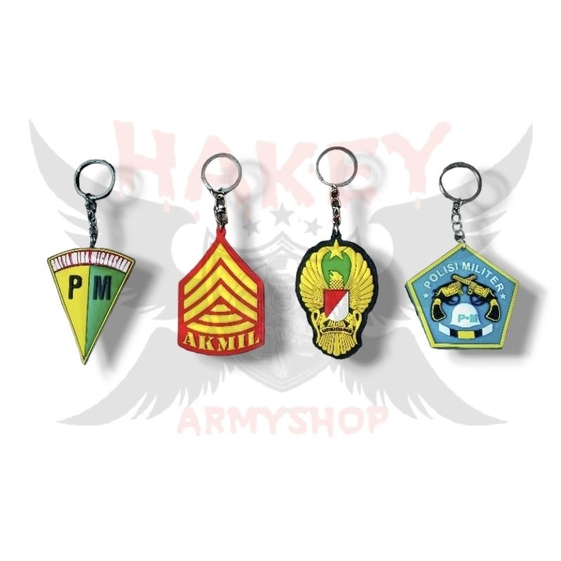 Acssesoris Souvenir Gantungan Kunci Motor Mobil Pm Polisi Militer Akmil Tni Ad