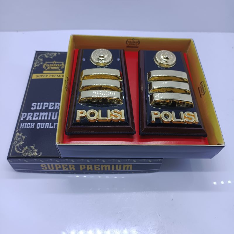 PANGKAT PDH AKP POLISI FULL AKRILIK GLOSS LIS COKLAT PREMIUM