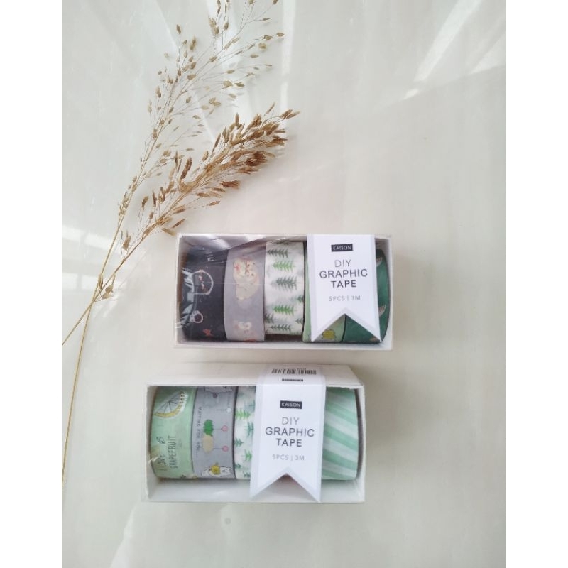 

DIY Graphic Tape Kaison Green/Washi Tape kaison hijau daun