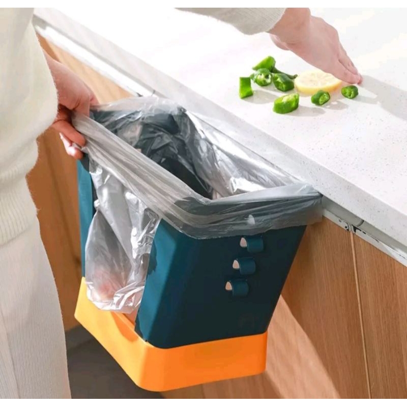 Tempat sampah lipat multifungsi