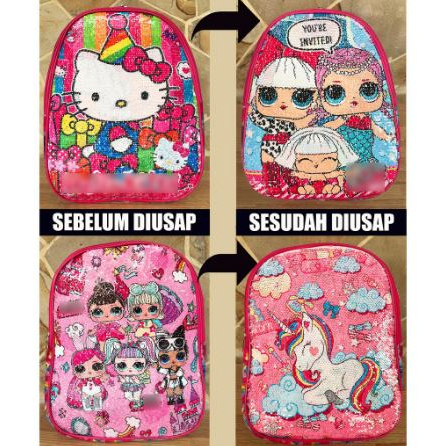 Tas Ransel Sequin USAP Berubah Gambar / Ransel Anak Sekolah Usap