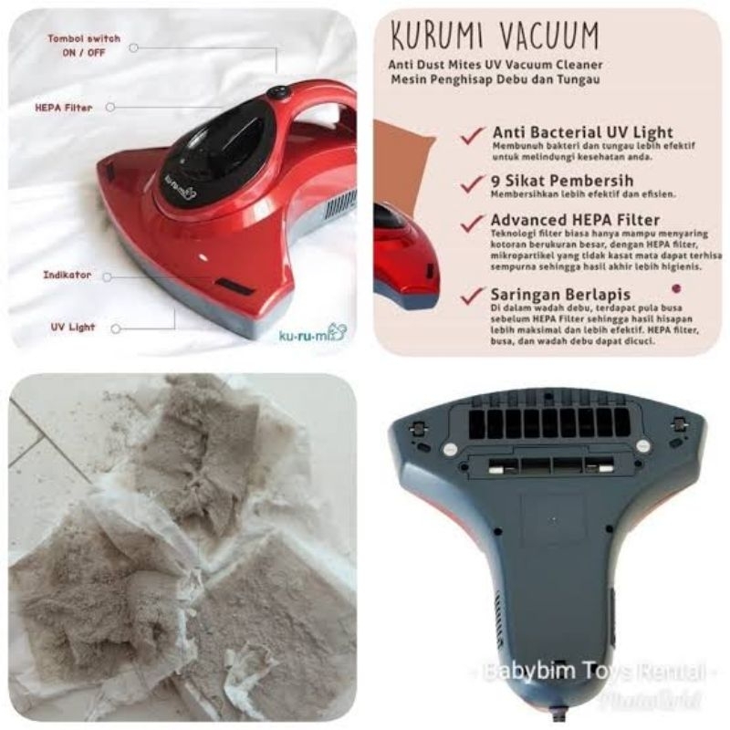 VAKUM CLEANER KURUMI - Anti Dust Mites UV Vacuum Cleaner - Mesin Penghisap Debu dan Tungau + 1 set HEP