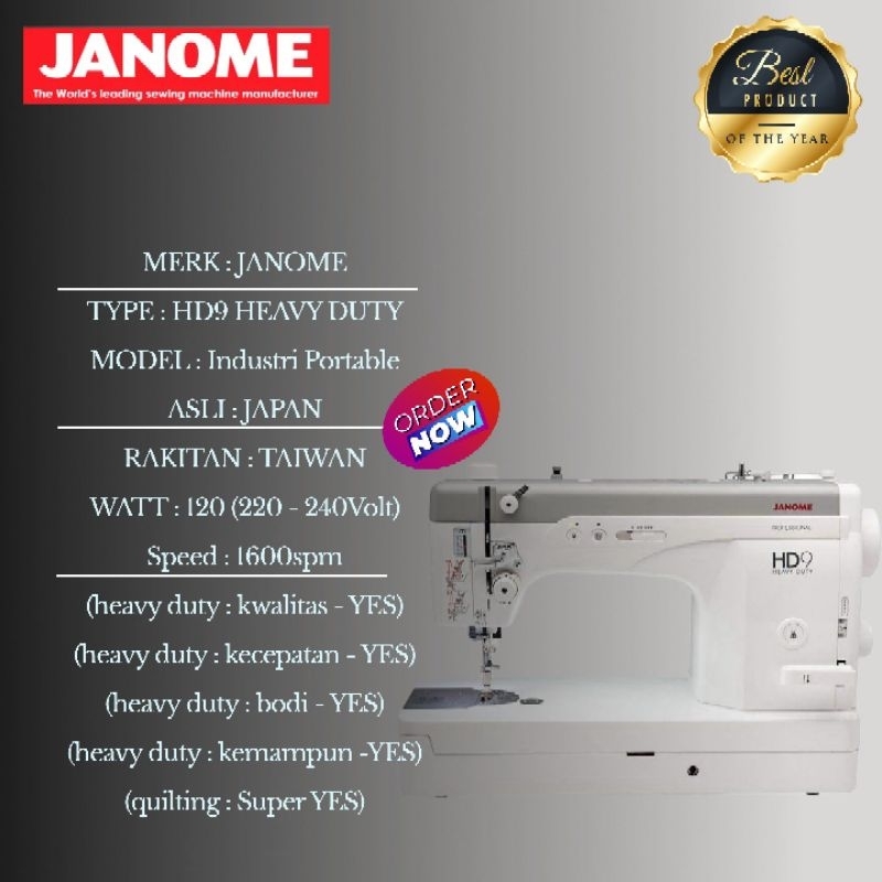 mesin jahit janome hd9 heavy duty profesional