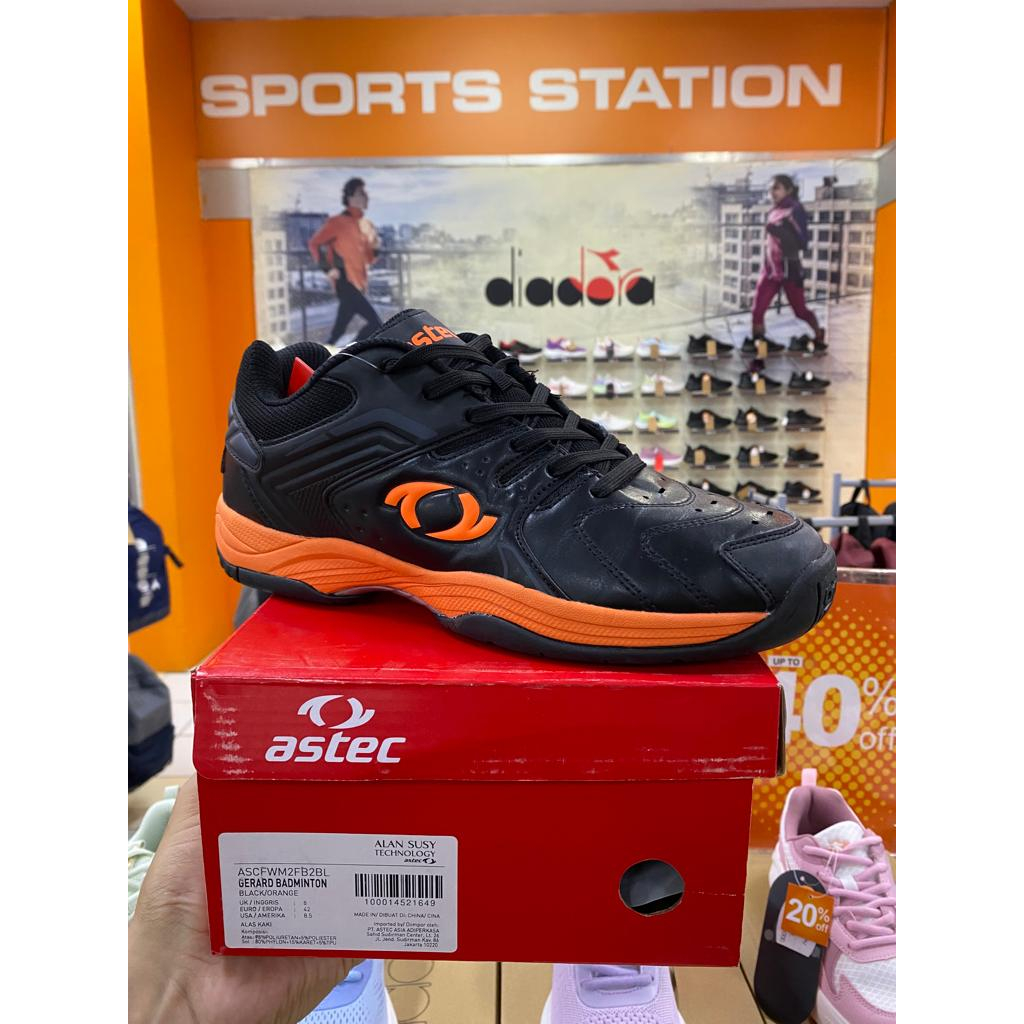 Astec Gerard Badminton Black Orange Men's Shoes Original