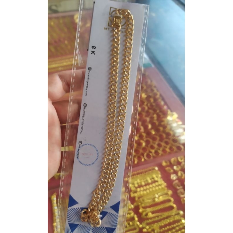 Kalung sisik naga variasi tiga dimensi emas kadar 375