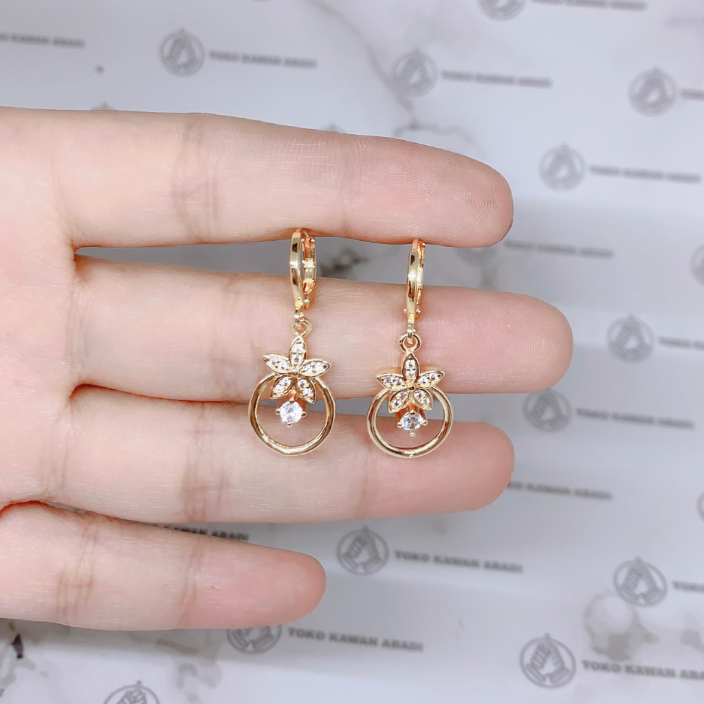 Anting Xuping Gold Perhiasan Fashion Wanita Model Permata Love Pelangi *31