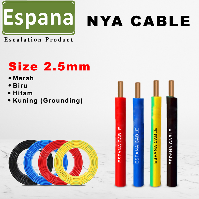 Kabel Listrik NYA / Kabel Espana 2.5mm Kabel Engkel Tembaga Permeter