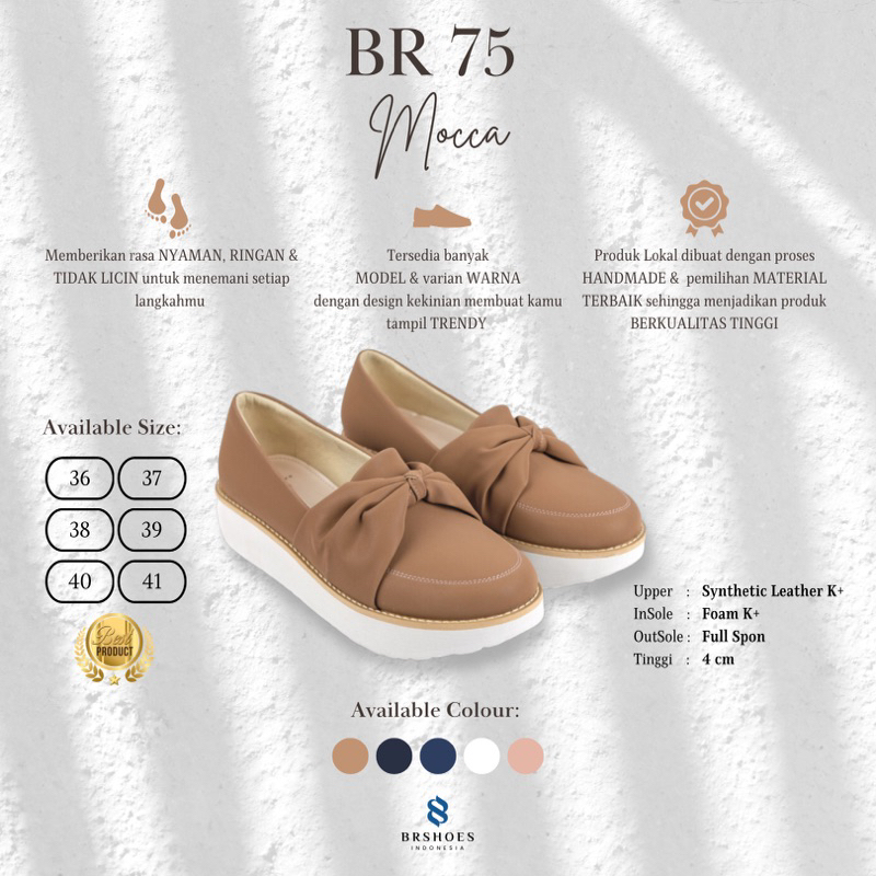 [SIAP KIRIM] BRShoes75 Mocca Sepatu Wedges Casual Wanita