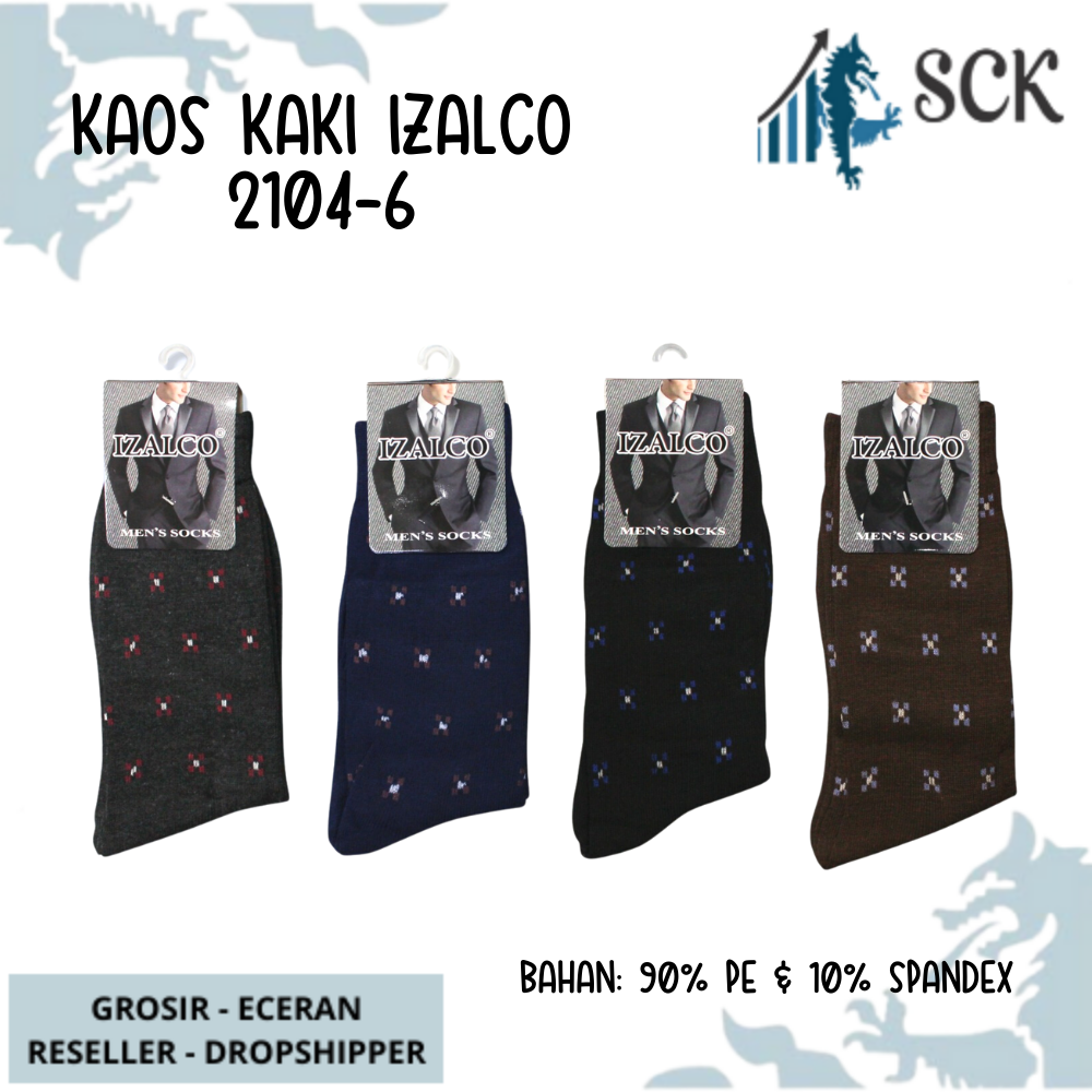 Kaos Kaki Pria IZALCO 2101-6 2104-6 Sebetis / Pakaian Kantor - sckmenwear GROSIR