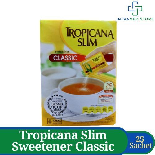 

Tropicana Slim Sweetener Classic Gula 25 Sachet | Pemanis Rendah Kalori