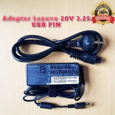 Adaptor 20v 3.25a USB PIN Original Kabel Panjang Grade A Kabel Panjang