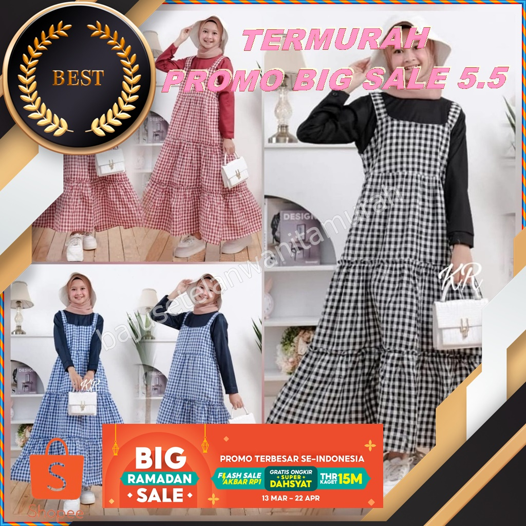 Baju setelan tunik anak remaja Berlinda usia 10 11 12 13 tahun fashion muslim polos casual kekinian 