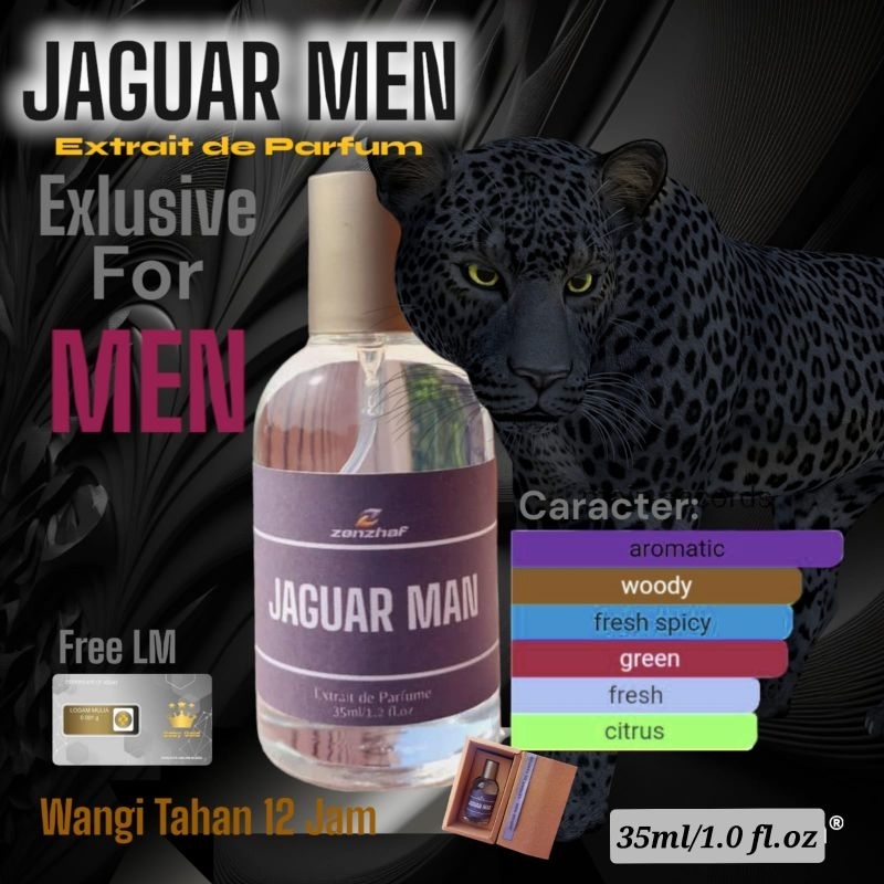 EXTRAIT DE PARFUM JAGUAR MEN 35ML WANGI TAHAN 12 JAM