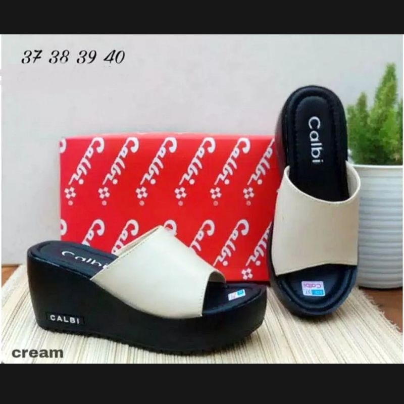 Sandal Wanita trendi kekinian/Sandal Wedges Selop/Sendal Pesta Kondangan Termurah Gratis Ongkir