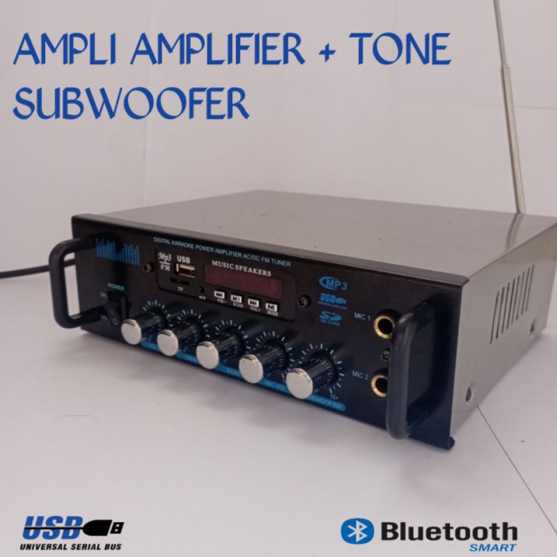 Amplifier Subwoofer Karaoke Bluetooth Fm Radio - Power Audio Ampli With Subwoofer