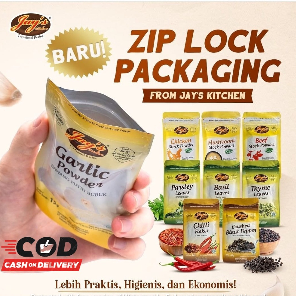 

( HOKKY ) JAYS SEASONING POWDER JAY'S / JAY / BUMBU DAPUR / BUMBU MASAK INSTAN SASET GARLIC POWDER OREGANO PARSLEY BLACK PEPPER JAYS SACHET ALL VARIAN