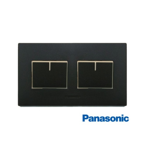 Panasonic Saklar Single 2G Hitam WESJ5941B+WESJ78049 Style Series 2 Gang Matte Black