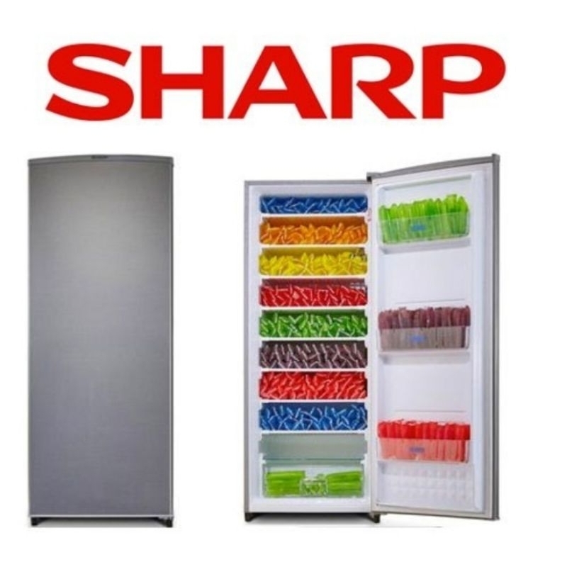 (Khusus Wilayah Kota Palembang) Freezer Berdiri 8 Rak SHARP FJM 195NSS, Freezer Sharp 8Rak, Palemban