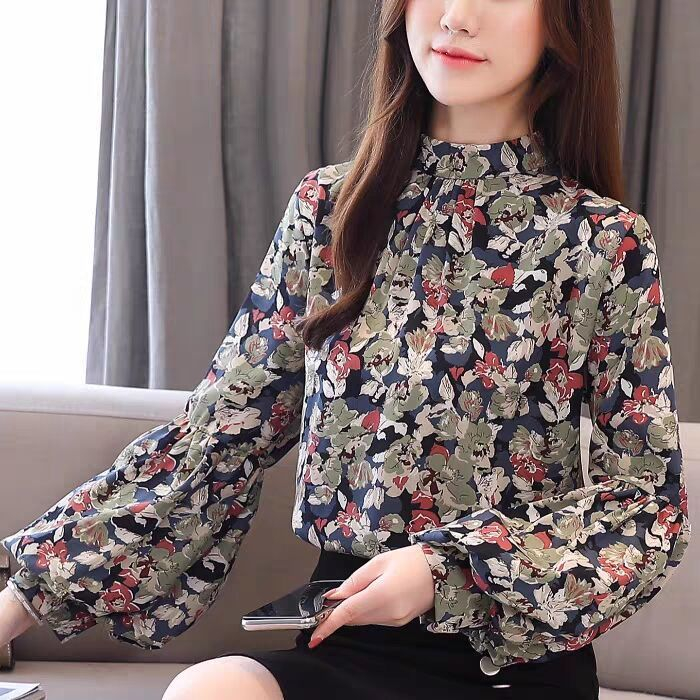 KMJ1, Top Blouse Kemeja Loose Perempuan Dewasa Fashion Korea Lengan Ballon Ariana