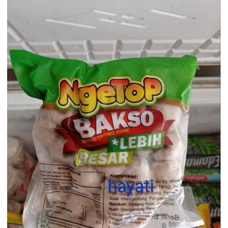 ngetop bakso ayam 500 gr frozen food