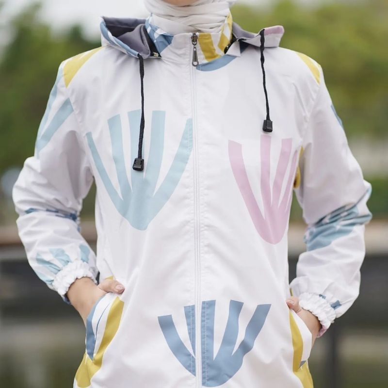 Zhafiraoutfit Jaket Tunik Full Printing Salsa Anti Angin Anti Air