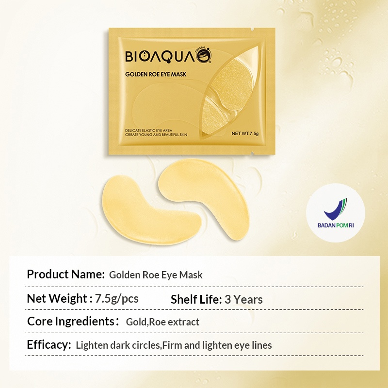 BIOAQUA Moisturizing Eye Mask Gold 7.5 Gr Masker Mata - Apple_Kosmetik