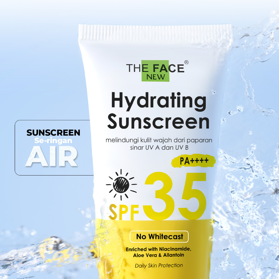 ⭐BAGUS⭐ [BPOM] THE FACE Hydrating Sunscreen UV Defender 30ml-SPF35/PA++++ | Tabir Surya UVA UVB