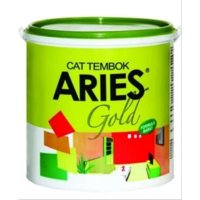 cat tembok putih aries gold warna