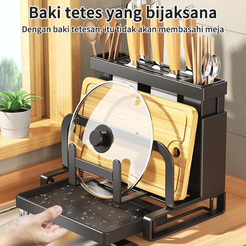 Rak Dapur Tempat Pisau Tempat Talenan Tempat Penyimpanan Alat Dapur Rak Sendok