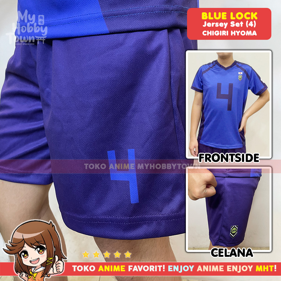 Kostum Jersey Blue Lock No. 4 Hyoma Chigiri Anime Cosplay