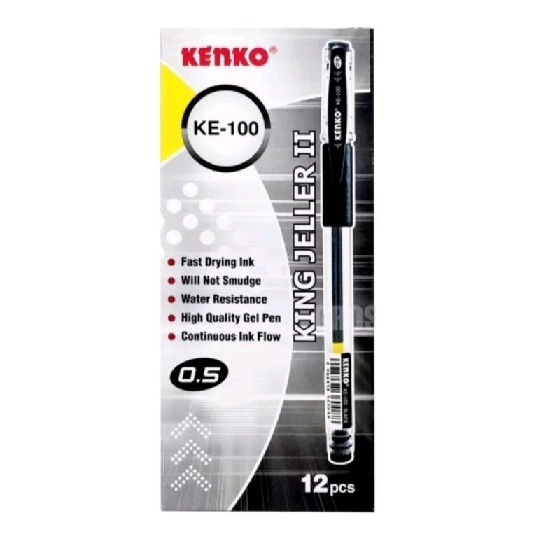 

Ballpoint/Pulpen Gel Kenko KE-100 King Jeller/Jeller II Kenko Hitam