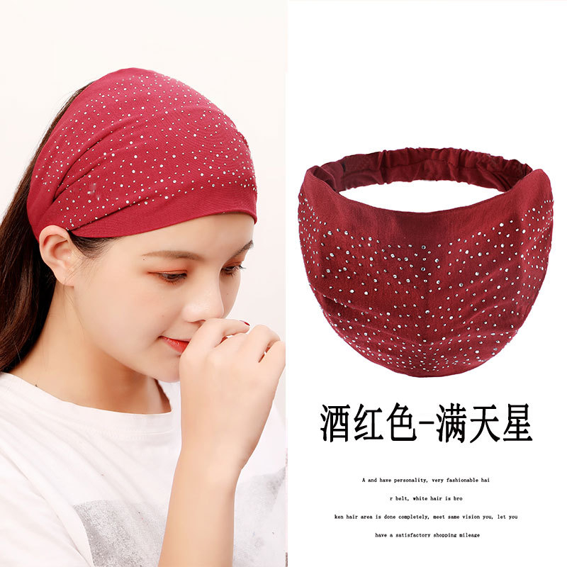 bandana Renda bertepi lebar headband wanita headband fashion mencuci wajah ikat kepala menekan rambut penutup jilbab hiasan kepala bando Hairband