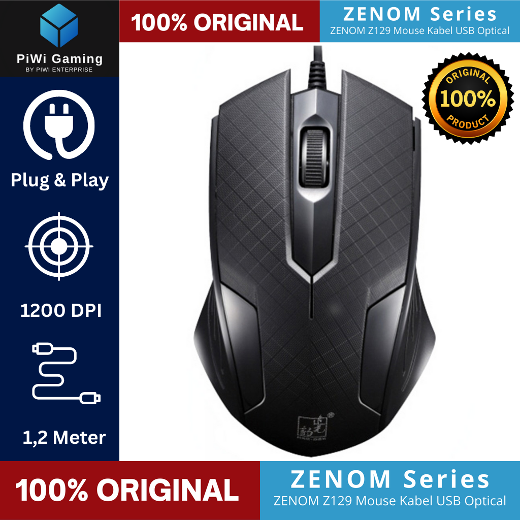 Mouse Gaming Zenom Z129 Murah 1200 DPI Mouse Kabel USB Optical