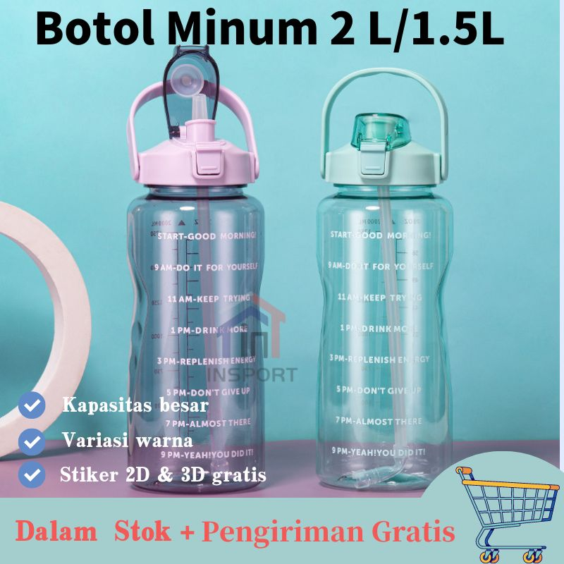 BOTOL MINUM 2 LITER BOTOL MINUM KEKINIAN VIRAL BOTOL MINUM MOTIVASI