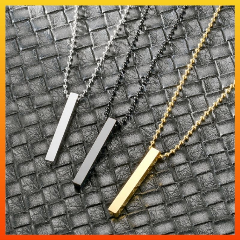 Kalung Titanium Model Bulat Biji Lada Pria Wanita Anti Karat