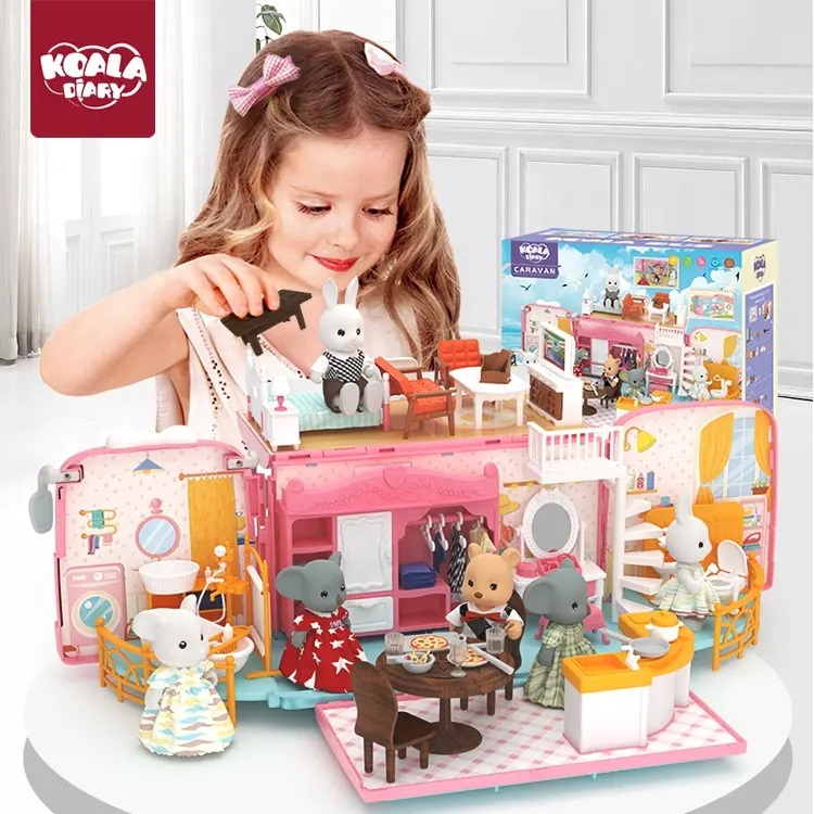 Gelasa Mainan Anak Koala Diary Bus Touring Doll House Caravan Ambulance School