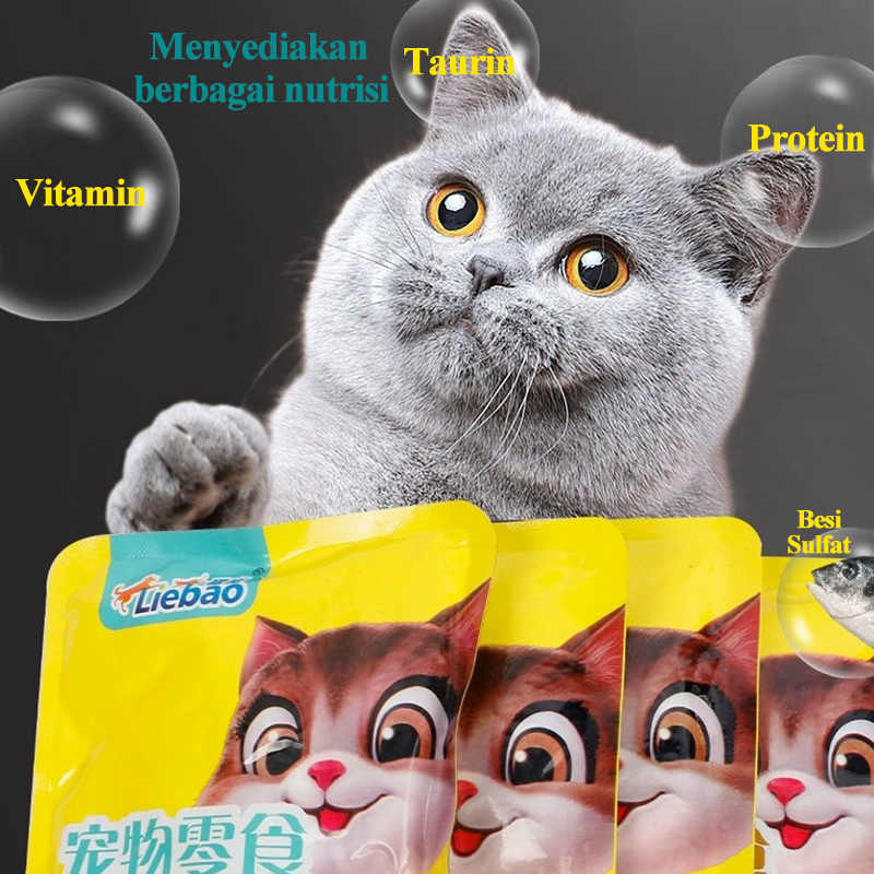 LIEBAO Makanan Kucing Basah Pouch 80gr Bergizi Adult Kitten Tuna Ayam Ikan Laut Dalam Vitamin