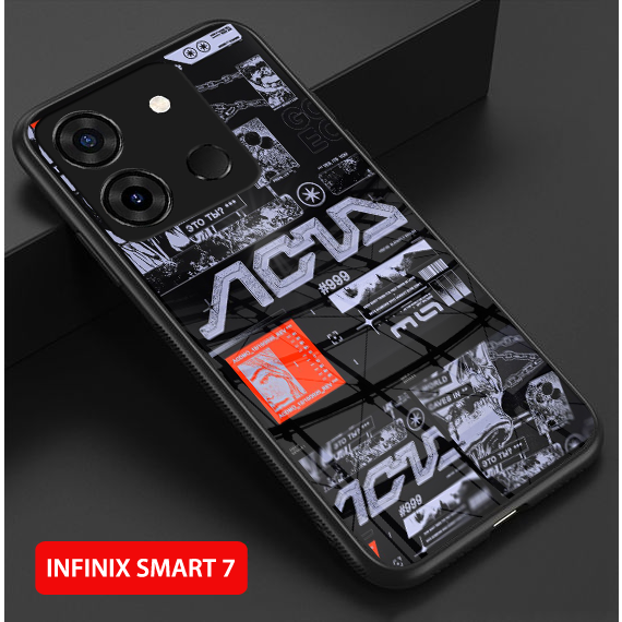 Softcase Glass Kaca [SF80] INFINIX SMART 7 Terbaru Casing Handphone-Pelindung Handphone-Aksesoris Handphone