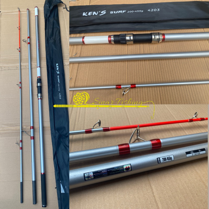 Joran Laut Rockfishing Joran Surf Sambung 3 Ken Surf 420 KAKU