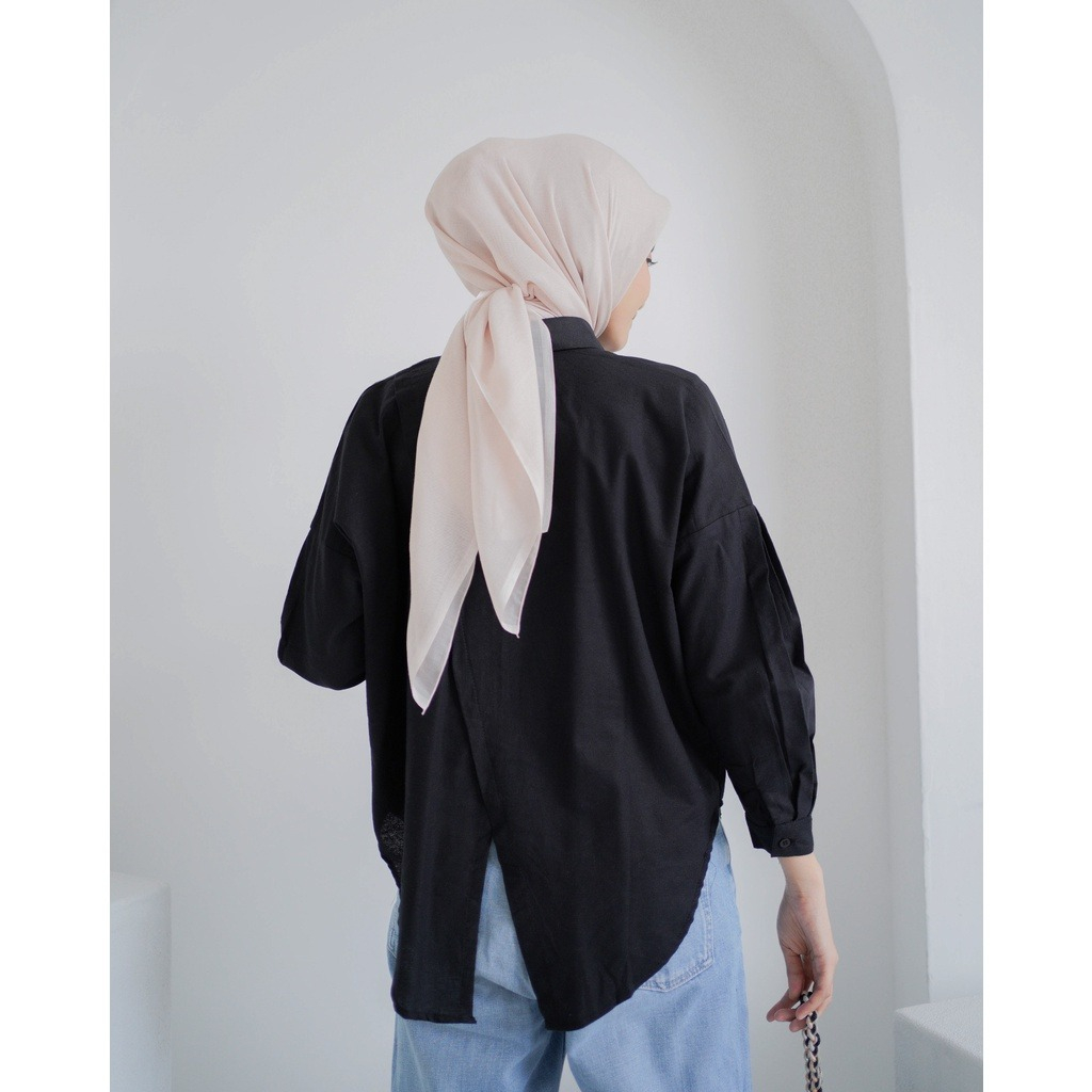 Baju Atasan Kameja Wanita Oversize Eliza Linen Shirt