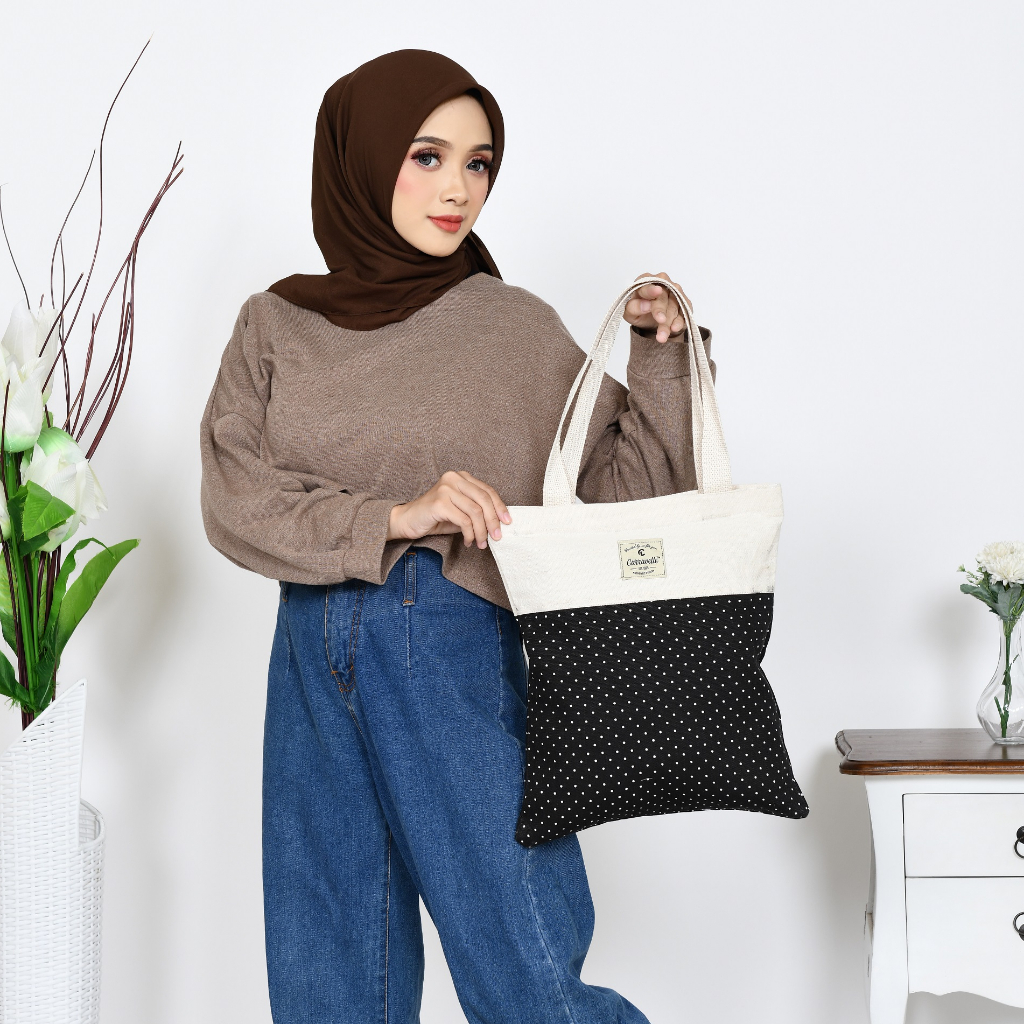 TOTEBAG WANITA RESLETING /TOTE BAG KANVAS BUAT SHOPPING BELANJA,GIFT ,KULIAH,SOUVENIR,SEMINAR,ULTAH