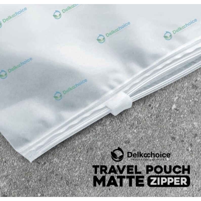 Travel Pouch Organizer Serbaguna Zipper Matte Potrait 14x20