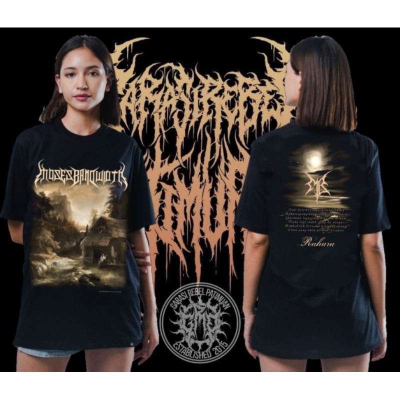 tshirt moses bandwith gothic metal rahara  x garasirebel / baju metal kaos distro original xtab