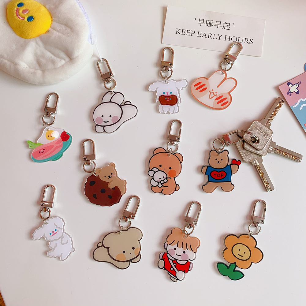 Gantungan Kunci Bahan Akrilik Lucu Gantungan / Cantolan Kunci Motor Mobil Rumah Gantungan Kotak Pensil Aksesoris Liontin Tas Ransel Koleksi Anak Dewasa Modis Cute Acrylic Keychain Souvenir