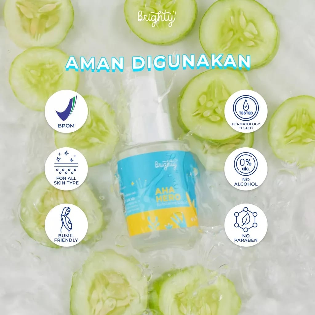 Brighty AHA HERO Exfoliating Liquid (Serum Pencerah Ketiak / Jerawat Punggung / Back Acne / Chicken Skin)