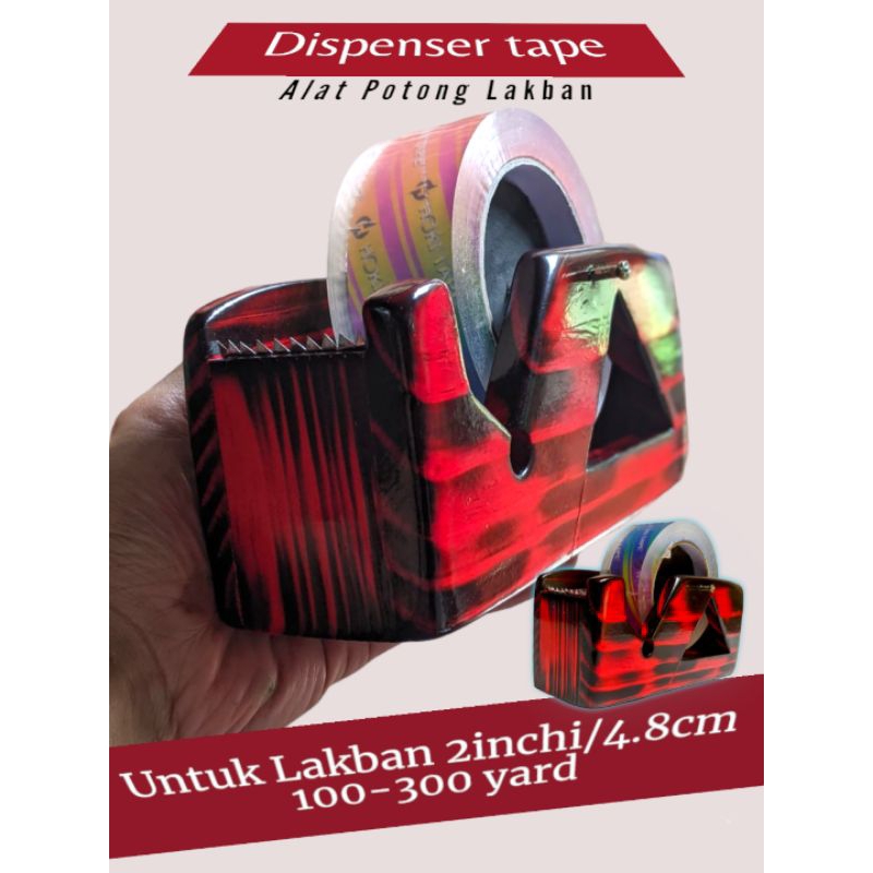 

Dispenser Solatip Jumbo Lakban 2inchi (4.8cm) Material kayu jati - tripleolshop