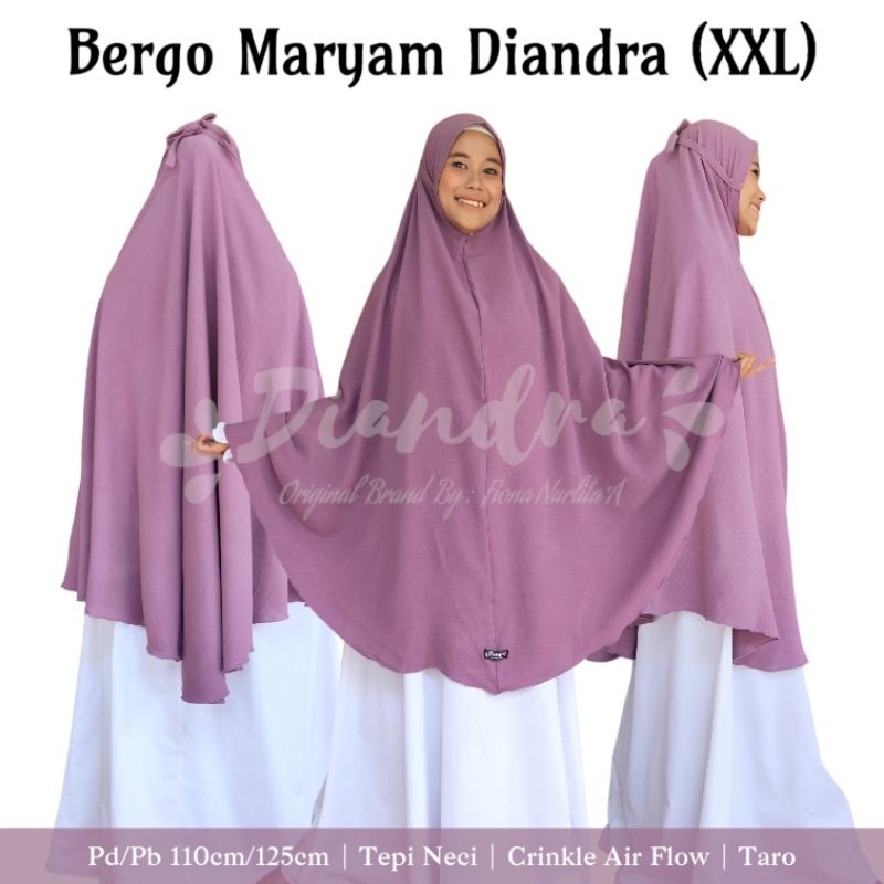 •NaraAishwa•Bergo Maryam Jumbo XXL Hijab Instan Kerudung Crinkle Airflow Syar'i Murah Dewasa Merk Di