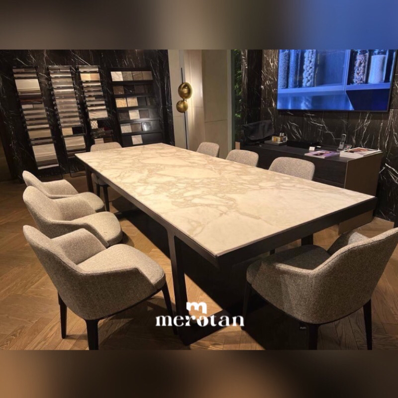Set Meja Makan Marmer / Set Kursi Makan (8 Kursi + Meja Marmer)